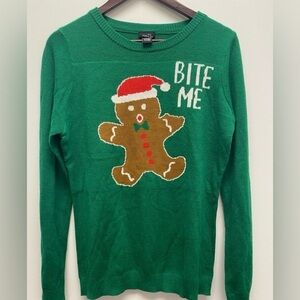 4 for $25 🎄 Rue21 “Bite Me” Gingerbread Holiday Sweater 🎄 - XL